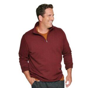 Croft & Barrow easy care sweat Shirt Men's pullover 1/4 zipper Burgundy XXL